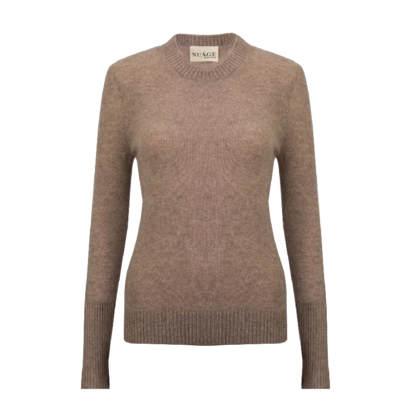 Lightweight Sweater 100% Cashmere  Cappuccino* Seamless Knitted Crochet