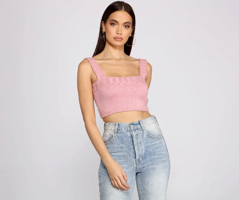 Cute And Chic Sweater Knit Crop Top Faux Fur Fabric Real Fur Fabric Shearling Fabric