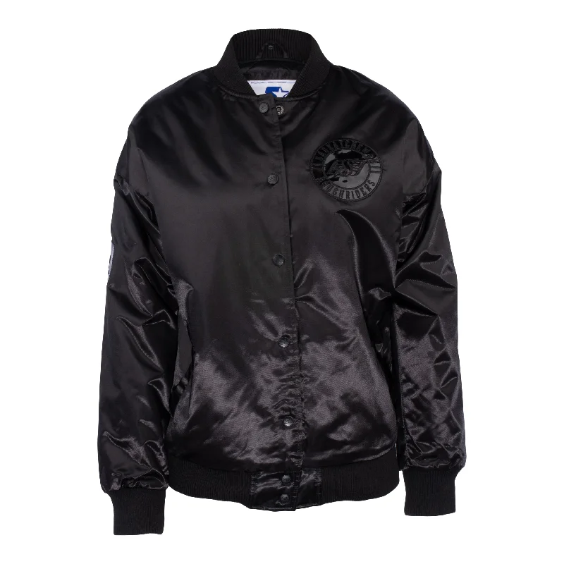 Women's Tie Breaker Varsity Jacket Satin Fabric Silk Fabric Chiffon Fabric