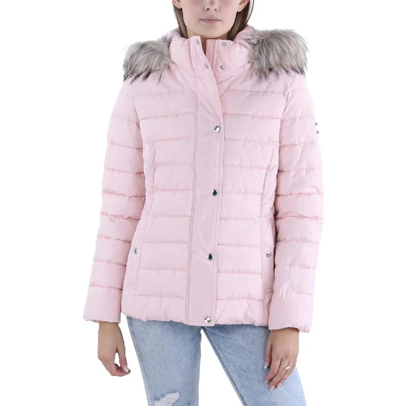 Tommy Hilfiger Womens Insulated Removable Hood Puffer Jacket Fleece Jacket Down Jacket Feather Jacket