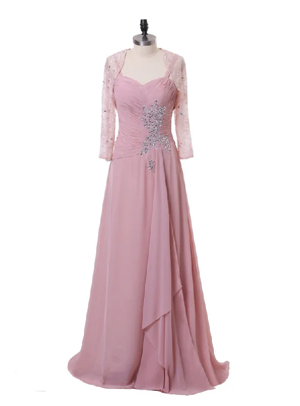 A-line Pink Chiffon Beaded Mother Of The Bride Dresses With Jacket Fleece Jacket Down Jacket Feather Jacket A-line Pink Chiffon Beaded Mother Of The Bride Dresses With Jacket Fleece Jacket Down Jacket Feather Jacket