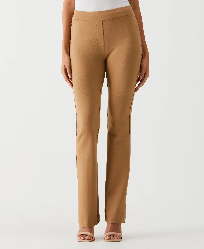 Short Length Boot Cut Pull-On Pant Elegant High-Waist Pants
