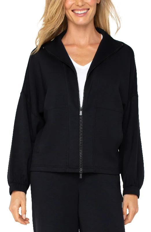 Zip Up Funnel Neck Jacket | Black Lace Jacket Ribbed Jacket Sequined Jacket