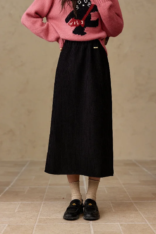 A Line Maxi Skirt for Women ruffled skirt detail