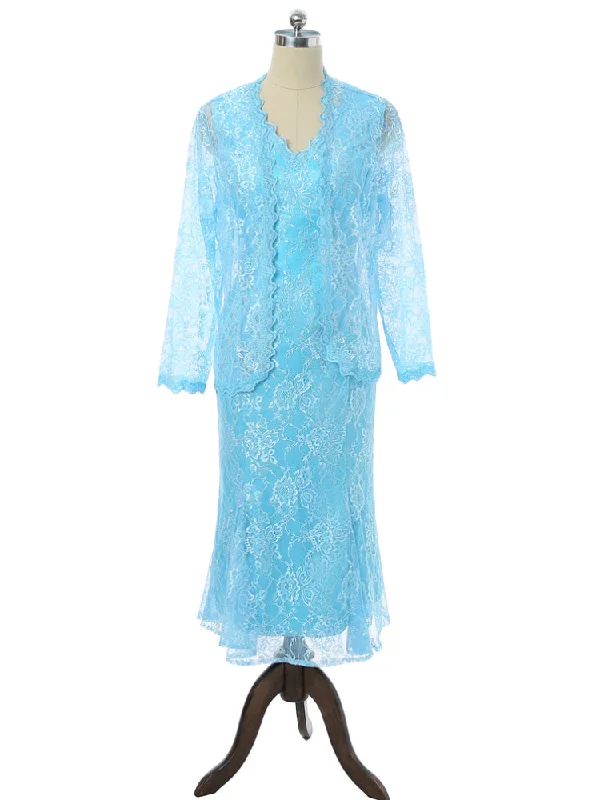 V-neck Ankle Length Lace With Jacket Mother Of The Bride Dresses Denim Jacket Leather Jacket Suede Jacket