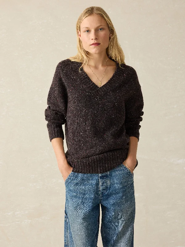 Driftwood Donegal Sweater - Blackberry Bright Pastel Dark