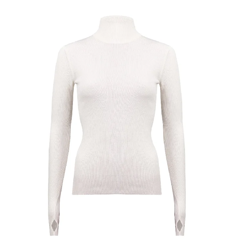 Thin Turtleneck Sweater Milky Way* Real Fur Shearling Chenille