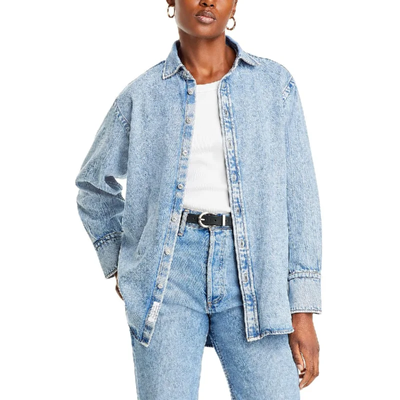Rag & Bone Womens Diana Collar Button Up Denim Jacket Rayon Jacket Velvet Jacket Corduroy Jacket