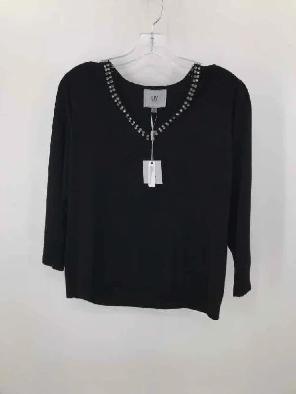 Pre-Owned Liv Milano Black Size Medium Sweater Anti-Pilling Anti-Shrink Durable