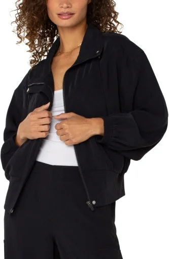 Zip Up Dolman Jacket Stand-Up Collar Roll-Neck Collar Turtle Neck