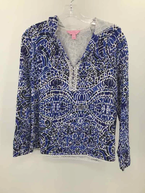 Pre-Owned Lilly Pulitzer Blue Size XS Hoodie Sweater Cashmere Blend Cotton Blend Poly Blend