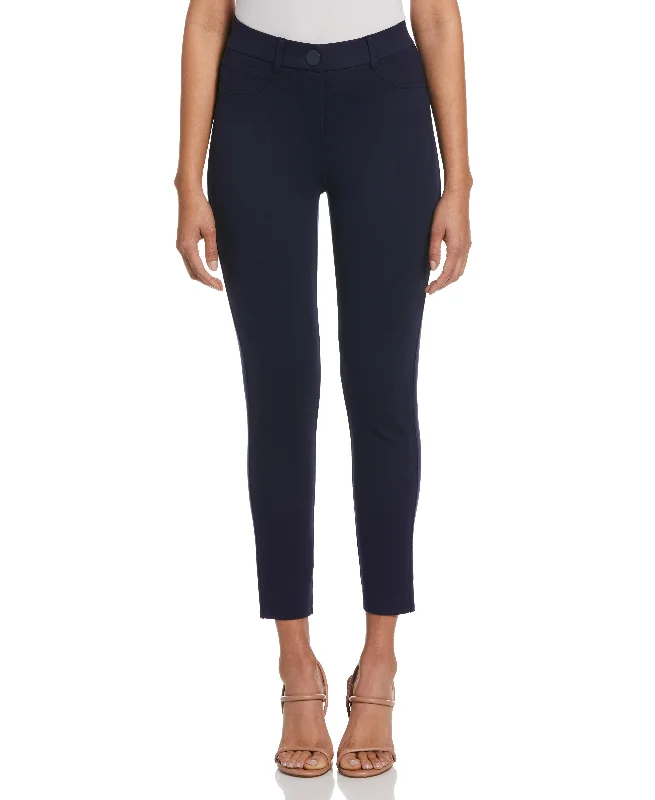 5 Pocket Ponte Pant Chic Checkered Pants