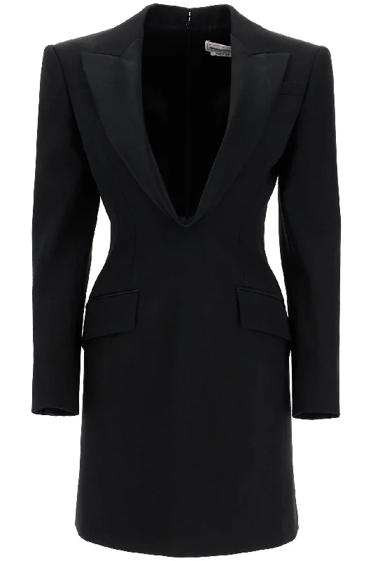 ALEXANDER MCQUEEN jacket-style mini dress Rayon Fabric Velvet Fabric Corduroy Fabric