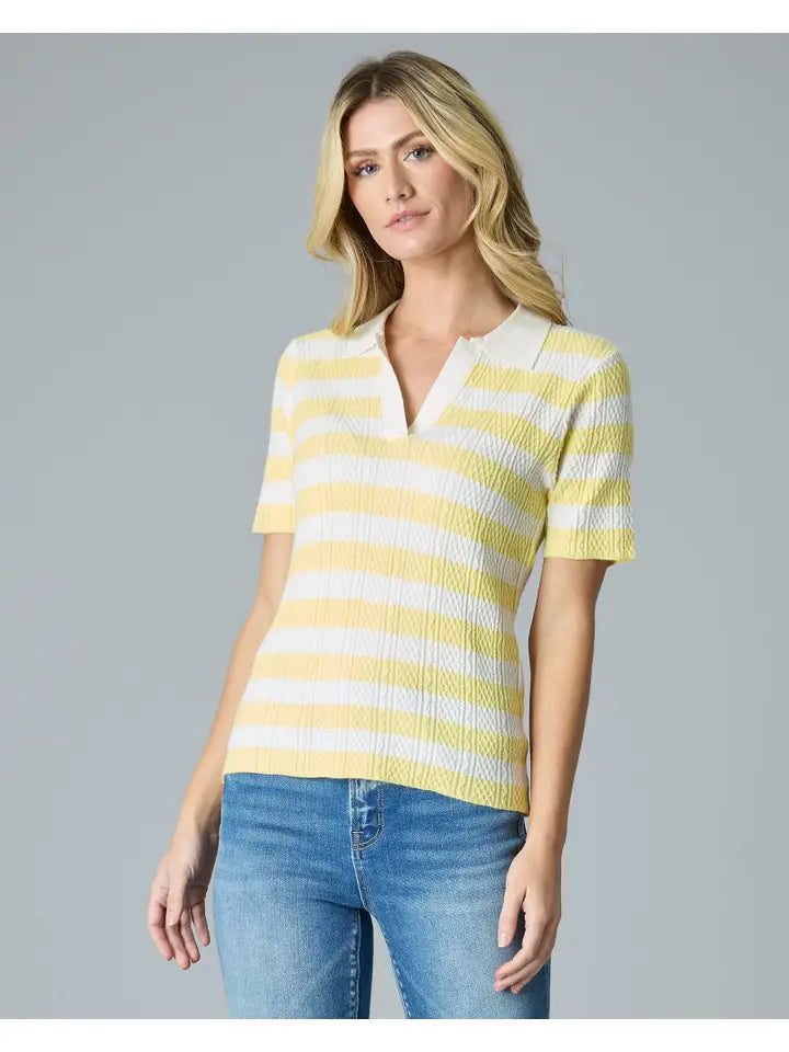 Pointelle Polo Sweater Top Knit Fabric Woven Fabric Fleece Fabric