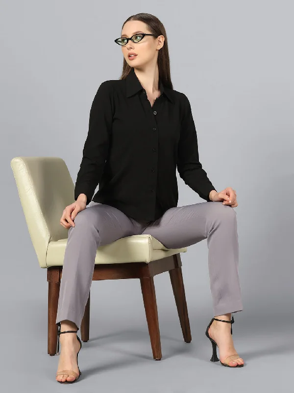 Slim Fit Mid Waist Stretch Pants-Grey High-Waist Jogger Pants