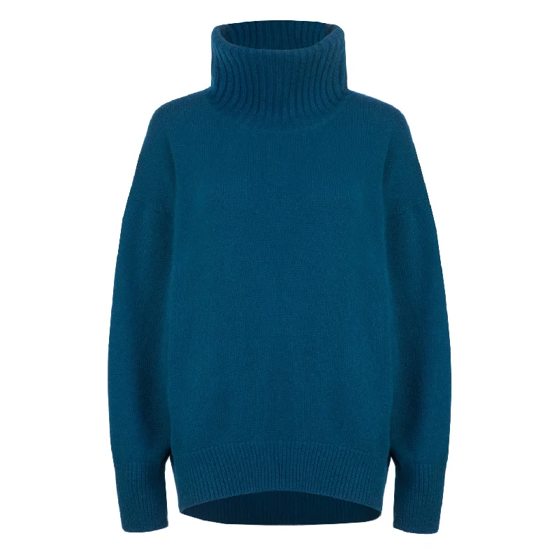 Bleu Canard* 100% Cashmere Turtleneck Sweater Fleece Sweater Nylon Polyester