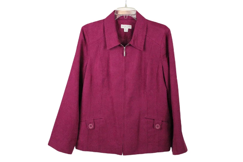 Appleseed's Petite Pink Suede Finish Jacket | 14 Petite Print Jacket Jacquard Jacket Patchwork Jacket