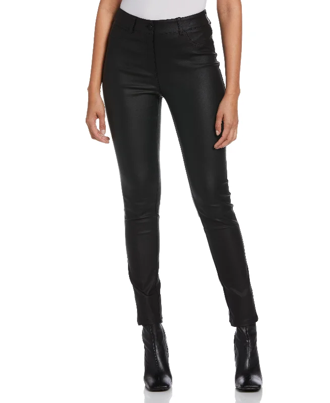 5-Pocket Coated Twill Pant Fashionable Button-Up Pants