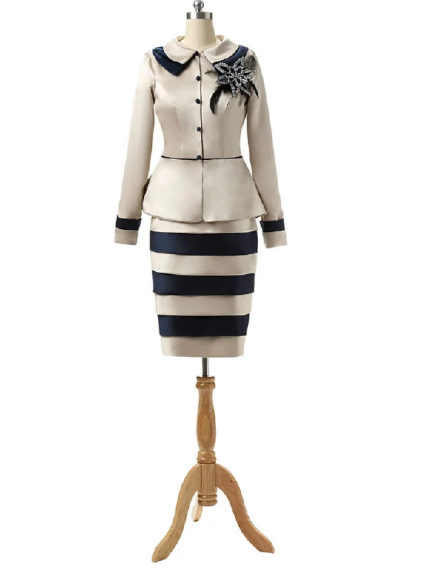 Champagne 3/4 Sleeve Knee Length Mother of the Bride Dresses With Jacket Denim Jacket Leather Jacket Suede Jacket Champagne 3/4 Sleeve Knee Length Mother of the Bride Dresses With Jacket Denim Jacket Leather Jacket Suede Jacket