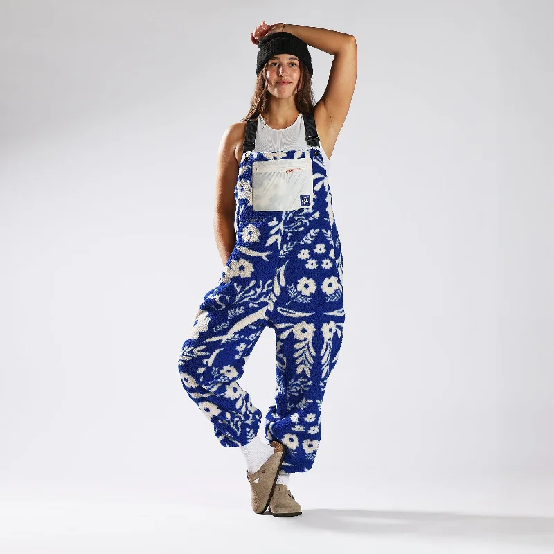 Unisex Society Fleece Overall Pants - Society Electric Blue Comfortable Fleece Pants