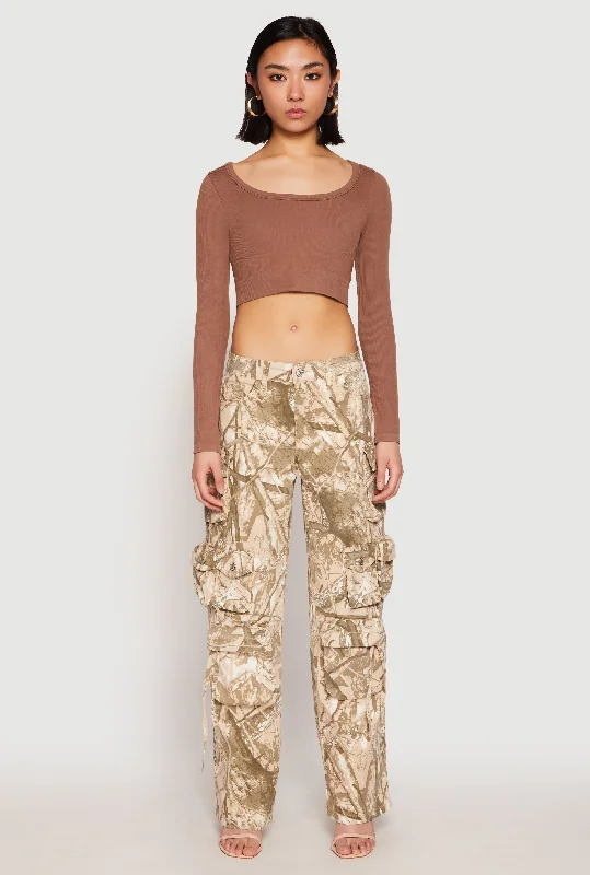 VIP Patterned Cargo Pants Chic Wool Trousers