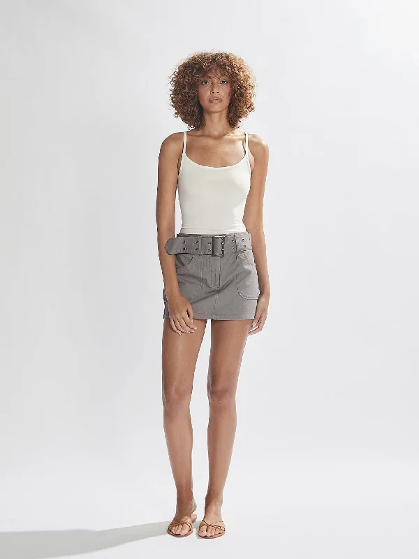 Maverick Mini Skirt Grey elastic waist skirt