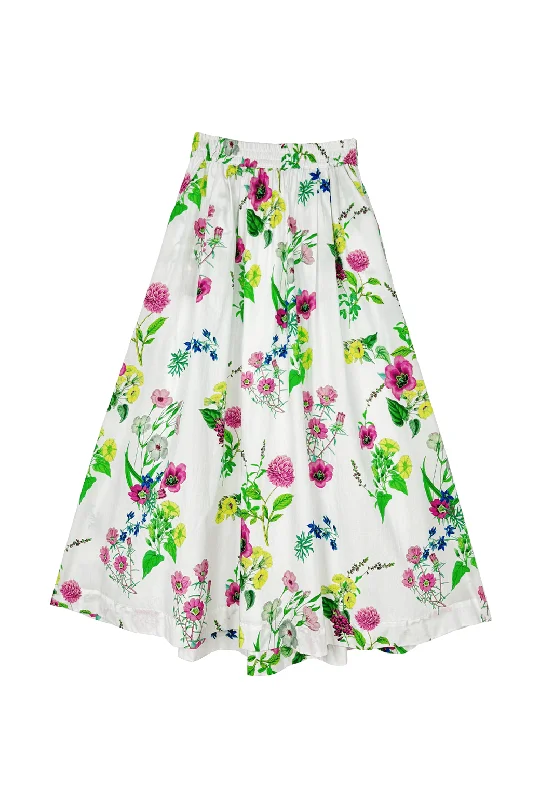 Everyday Maxi Skirt  - Garden Floral denim skirt casual