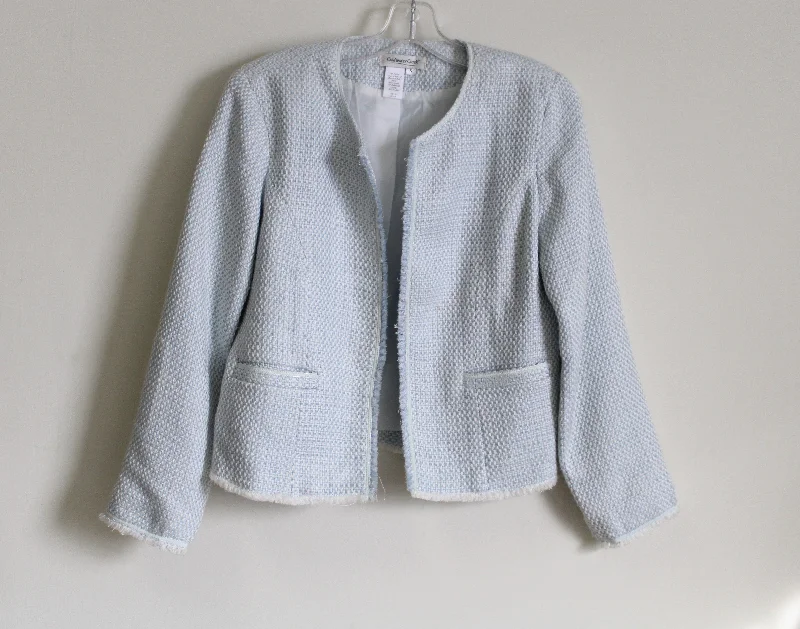Coldwater Creek Blue Knit Jacket | S Front Pockets Side Pockets Patch Pockets