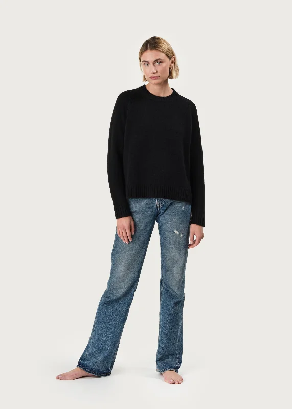 THE EDIT SWEATER | BLACK Print Jacquard Patchwork