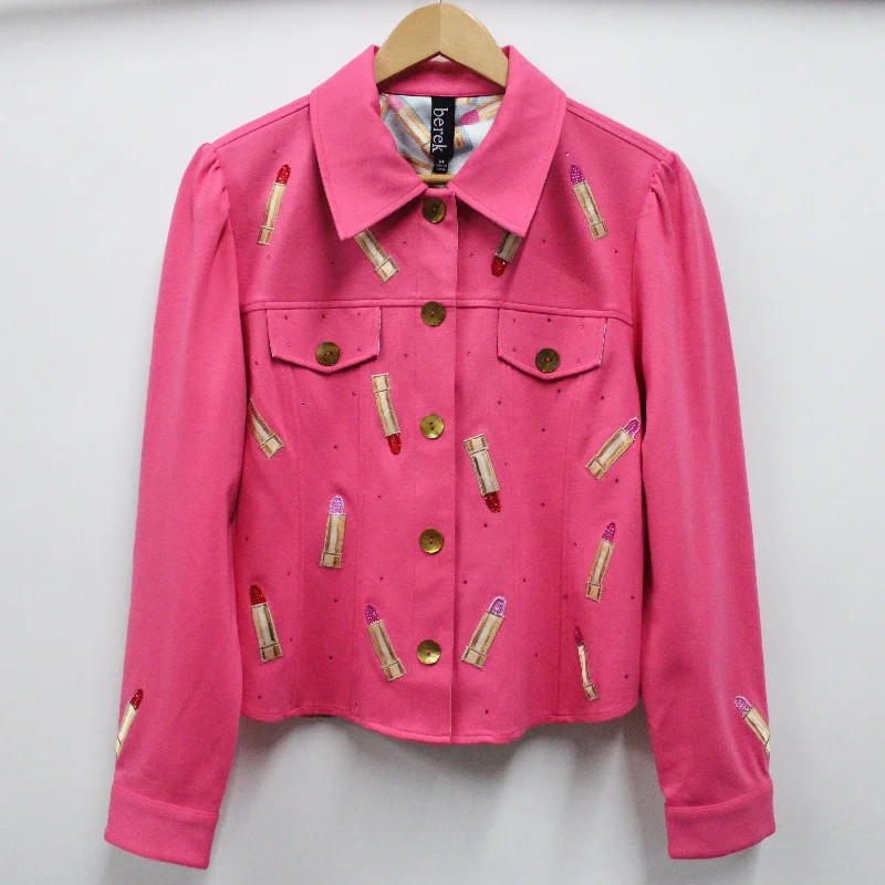 Bridget's Colorful Patches Lipstick Jacket Wool Jacket Cashmere Jacket Tweed Jacket
