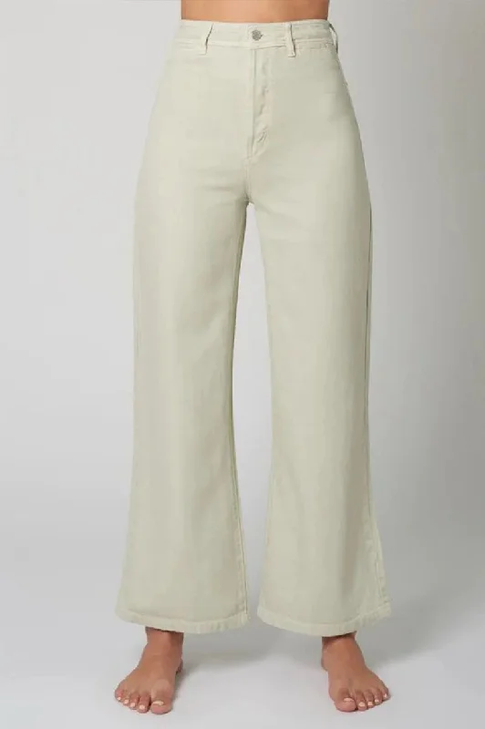 Rollas Sailor Pant - Lyocell Bone Trendy Wide-Legged Trousers