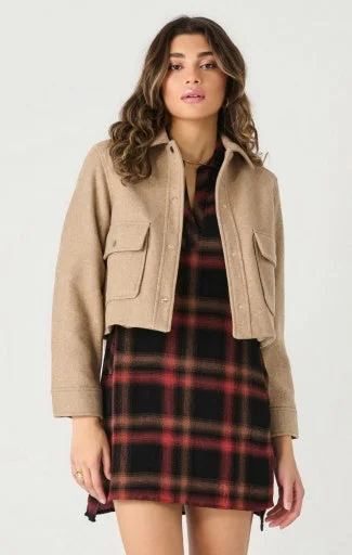 Cropped Utility Jacket 2429503 D Zippered Front Buttoned Front Snap Front