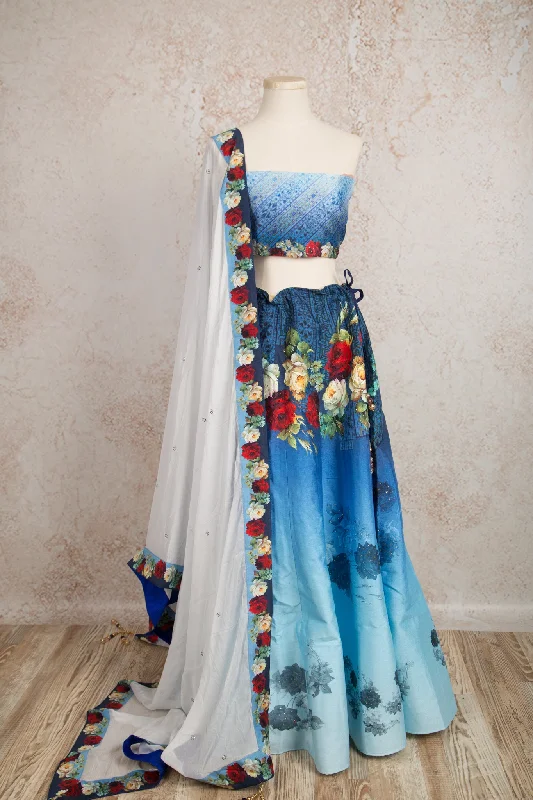 Printed choli & skirt R8_1534 linen skirt relaxed