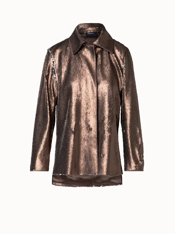 Bi-Color Sequined Jersey Jacket Jacket Blazer Coat