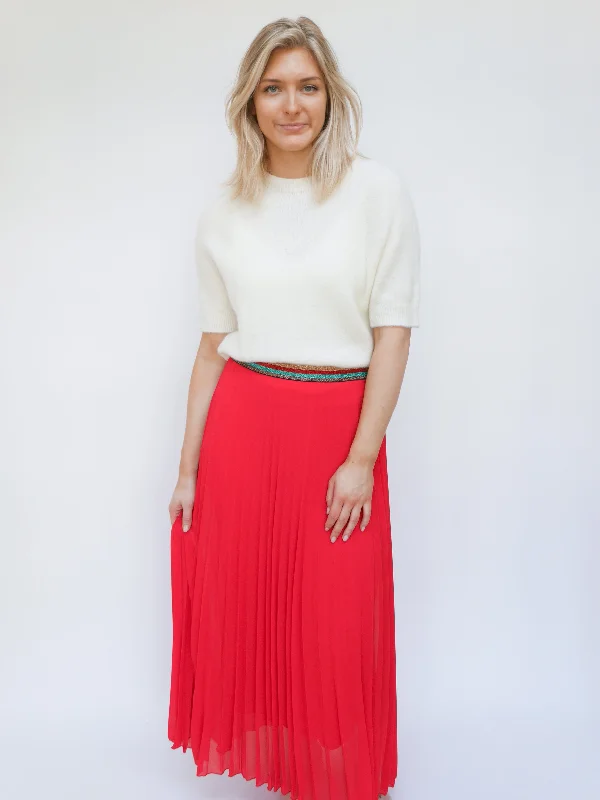 Lucinda Skirt Red denim skirt trendy