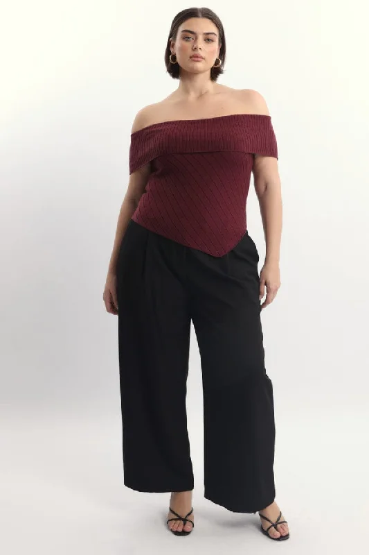Black High Waist Tailored Wide Leg Pants Elegant Palazzo Trousers