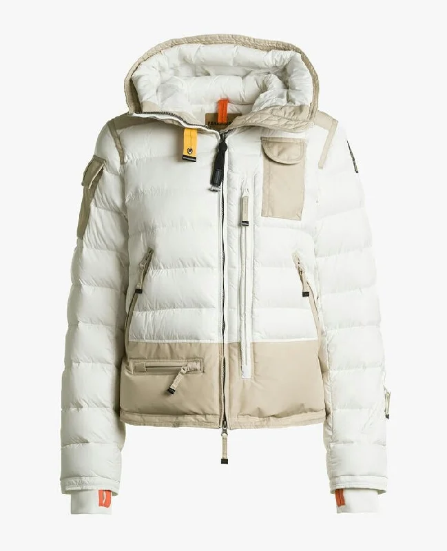 Parajumpers Skimaster Women's Jacket in Off White/Tapioca PW PUF ML31 FW22 Trench Coat Raincoat Waterproof Jacket Parajumpers Skimaster Women's Jacket in Off White/Tapioca PW PUF ML31 FW22 Trench Coat Raincoat Waterproof Jacket