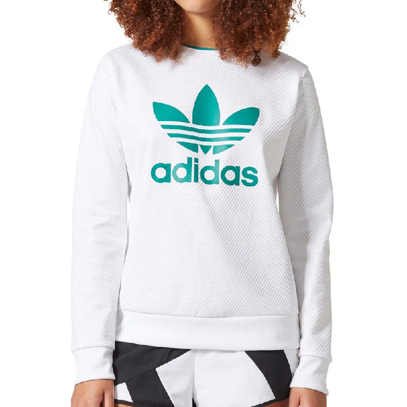 Adidas Originals Equipment Women's Longsleeve Sweater White/Eqt Portland Green Elegant Classic Vintage Adidas Originals Equipment Women's Longsleeve Sweater White/Eqt Portland Green Elegant Classic Vintage