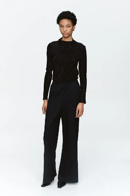 Marle Alicia Pant - Black Relaxed Fit Trousers