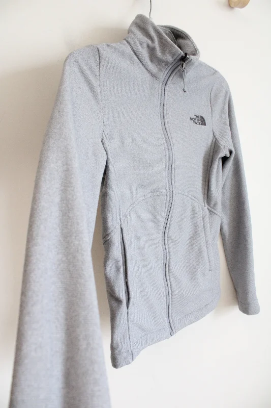 The North Face Light Gray Ribbed Zip Up Jacket | XS Cotton Jacket Linen Jacket Terry Jacket
