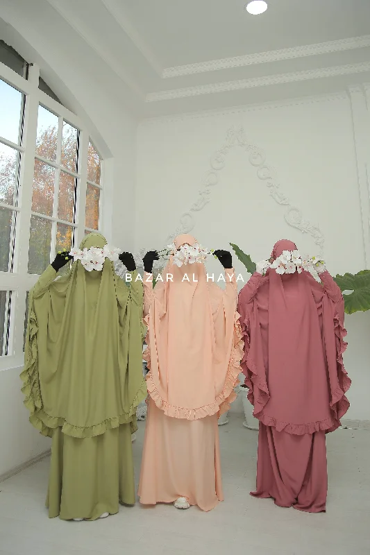 Ibadah Two-piece Jilbab with Skirt, Haj, Umrah Garment & Prayer Set lace skirt elegant