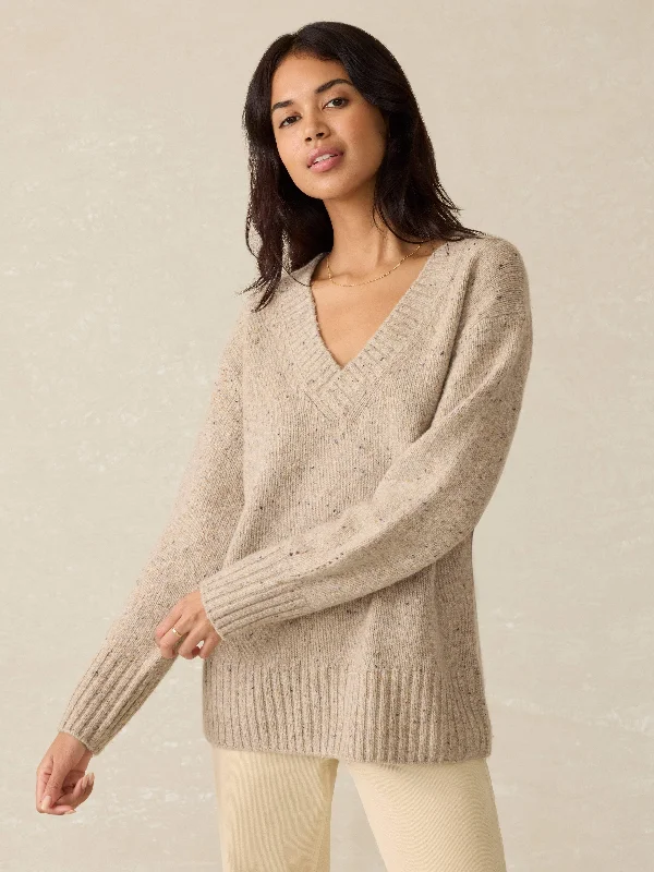 Driftwood Donegal Sweater - Oatcake Neon Metallic Matte