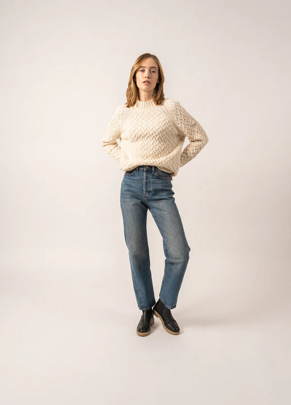 Saint James Cardiff Mock Neck Sweater Notch Collar Peter Pan Collar Cowl Neck