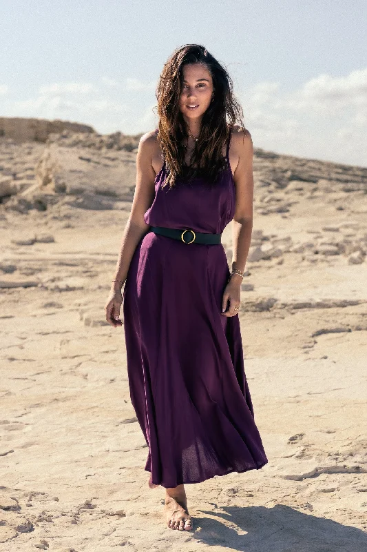 Aria Maxi Skirt - violet wool skirt thick