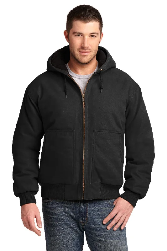 CornerStone Washed Duck Cloth Insulated Hooded Work Jacket. CSJ41 Hooded Jacket Caped Jacket Shawl Collar Jacket
