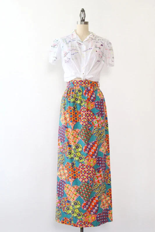 Trippy House of Cards Skirt XS wool skirt sturdy