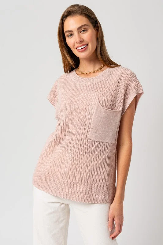 Boxy Pouch Pocket Sweater Top Satin Fabric Silk Fabric Chiffon Fabric