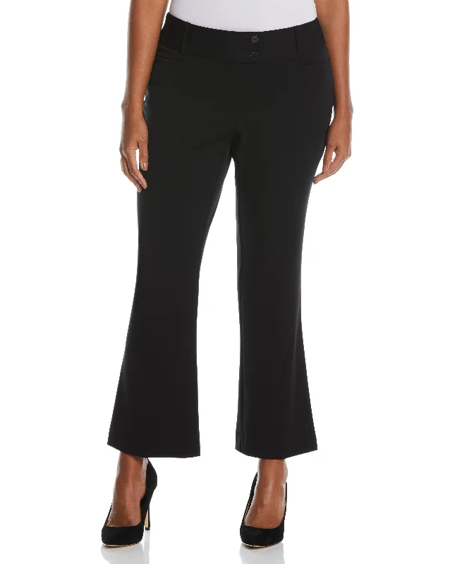 Gabardine Bootcut Pant Short - Curvy Fit High-Waist Trousers