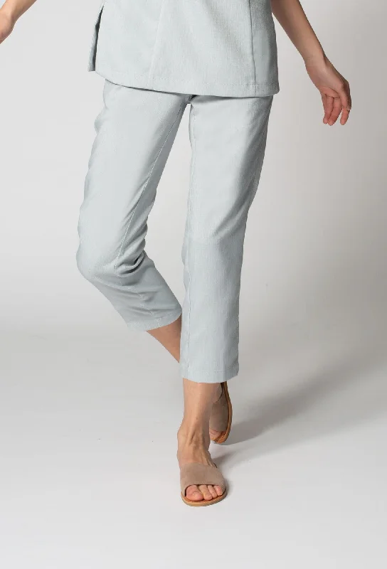 Limited Edition Women's Faux Linen Crop Pant Comfortable Denim Leggings