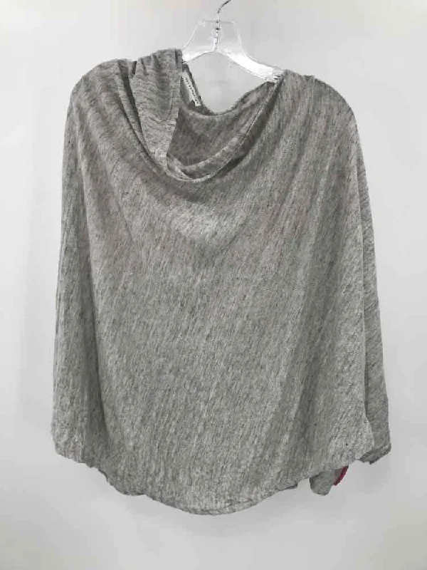 Pre-Owned White + Warren Grey Size One Size Poncho Sweater Polka Dot Checkered Tartan